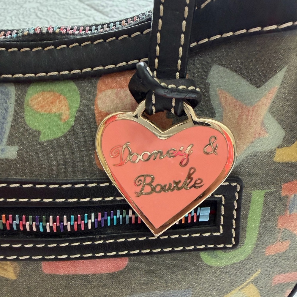 Dooney & Bourke Black rainbow Graffiti Print Shoulder Bag - Picture 2 of 9